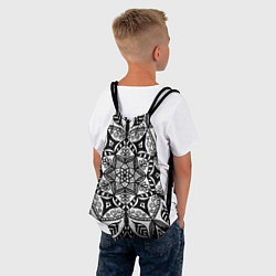 Рюкзак-мешок Черно-белая мандала, цвет: 3D-принт — фото 2