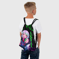 Рюкзак-мешок Люси из киберпанка - в неоне, цвет: 3D-принт — фото 2