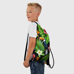 Рюкзак-мешок Тропический паттерн с туканом, цвет: 3D-принт — фото 2