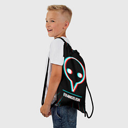 Рюкзак-мешок Символ Evangelion в стиле glitch на темном фоне, цвет: 3D-принт — фото 2