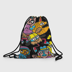 Рюкзак-мешок Серый волчок и монстры, цвет: 3D-принт