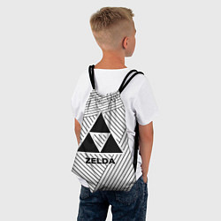 Рюкзак-мешок Символ Zelda на светлом фоне с полосами, цвет: 3D-принт — фото 2