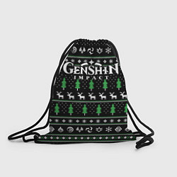 Рюкзак-мешок Новогодний свитер - Genshin impact, цвет: 3D-принт