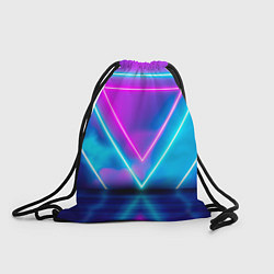 Рюкзак-мешок Неоновые треугольники на горизонте, цвет: 3D-принт