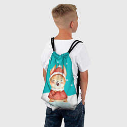 Рюкзак-мешок Зайка в новогоднем костюме, цвет: 3D-принт — фото 2