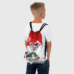 Рюкзак-мешок Новый год - зайчик, цвет: 3D-принт — фото 2