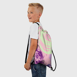Рюкзак-мешок Розовый фон и разноцветные круги, цвет: 3D-принт — фото 2