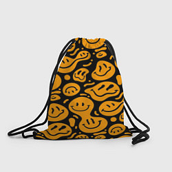 Рюкзак-мешок Растекающийся оранжевый смайл, цвет: 3D-принт