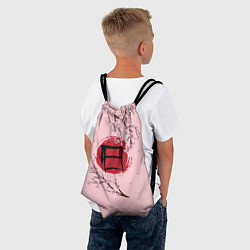 Рюкзак-мешок Цветущая сакура с иероглифом cолнце, цвет: 3D-принт — фото 2