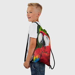 Рюкзак-мешок Красный попугай Ара, цвет: 3D-принт — фото 2
