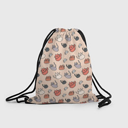 Рюкзак-мешок Коты рисованные, цвет: 3D-принт