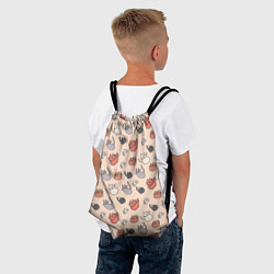 Рюкзак-мешок Коты рисованные, цвет: 3D-принт — фото 2