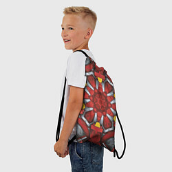 Рюкзак-мешок Калейдоскоп из красных узоров, цвет: 3D-принт — фото 2
