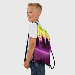 Рюкзак-мешок Синтвейв рассвет, цвет: 3D-принт — фото 2