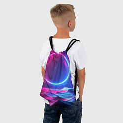 Рюкзак-мешок Круг и разноцветные кристаллы - vaporwave, цвет: 3D-принт — фото 2