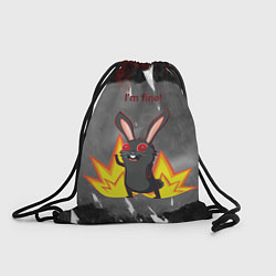 Рюкзак-мешок Черный кролик у которого все хорошо, цвет: 3D-принт