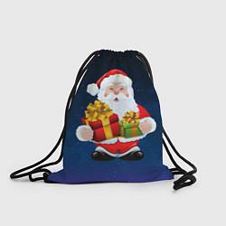Рюкзак-мешок Санта Клаус с двумя подарками, цвет: 3D-принт