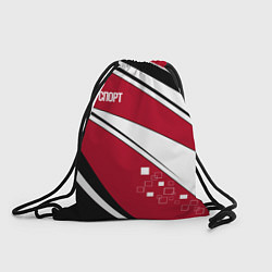 Рюкзак-мешок Красно черная абстракция на белом спорт, цвет: 3D-принт