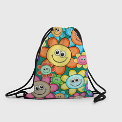 Рюкзак-мешок Ромашки - смайлы, цвет: 3D-принт