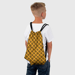 Рюкзак-мешок Черно желтый узор в косую клетку, цвет: 3D-принт — фото 2