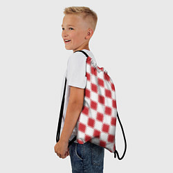 Рюкзак-мешок Красно-белый узор, цвет: 3D-принт — фото 2