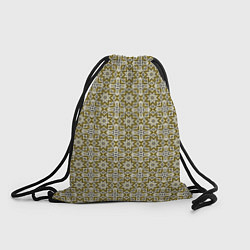 Рюкзак-мешок Горчичный, серый калейдоскопический узор, цвет: 3D-принт