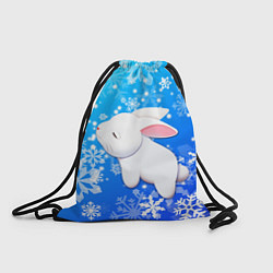 Рюкзак-мешок Милый кролик в снежинках, цвет: 3D-принт