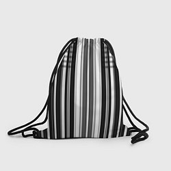 Рюкзак-мешок Бело серый полосатый узор, цвет: 3D-принт