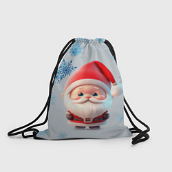 Рюкзак-мешок Дед мороз и много снежинок, цвет: 3D-принт