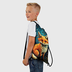 Рюкзак-мешок Лиса в Folk Art стиле, цвет: 3D-принт — фото 2