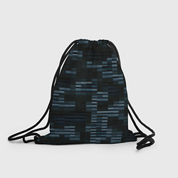 Рюкзак-мешок Чёрные и синие блоки во тьме, цвет: 3D-принт