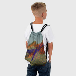 Рюкзак-мешок Волнообразные разноцветные музыкальные линии, цвет: 3D-принт — фото 2