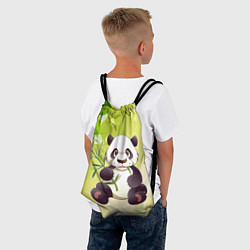 Рюкзак-мешок Панда на фоне листьев, цвет: 3D-принт — фото 2