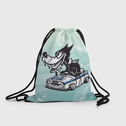 Рюкзак-мешок Волк за рулем автомобиля, цвет: 3D-принт