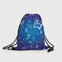 Рюкзак-мешок Кролик символ 2023 на карте звездного неба, цвет: 3D-принт