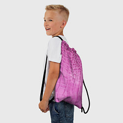Рюкзак-мешок Кожа - текстура - pink, цвет: 3D-принт — фото 2