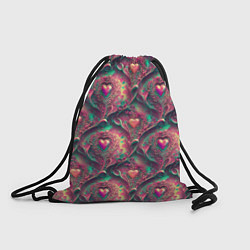 Рюкзак-мешок Паттерн сердца и узоры, цвет: 3D-принт