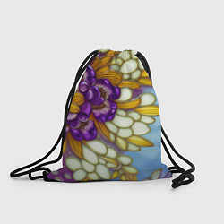 Рюкзак-мешок Фиалковый букет стеклянный узор, цвет: 3D-принт