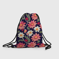 Рюкзак-мешок Эффект красивой вышивки, цвет: 3D-принт