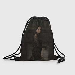 Рюкзак-мешок Уэнсдэй у картины, цвет: 3D-принт