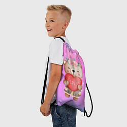 Рюкзак-мешок Милый мишка с сердечком, цвет: 3D-принт — фото 2