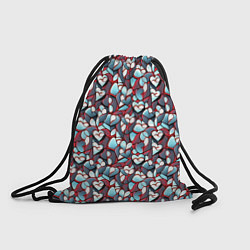 Рюкзак-мешок Абстрактный паттерн с сердцами, цвет: 3D-принт