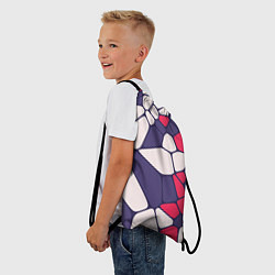 Рюкзак-мешок Бело-фиолетово-красный паттерн из камней, цвет: 3D-принт — фото 2