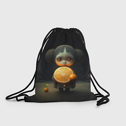 Рюкзак-мешок Девочка с мандарином в руках, цвет: 3D-принт
