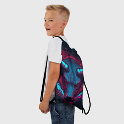 Рюкзак-мешок Неоновый бык, цвет: 3D-принт — фото 2