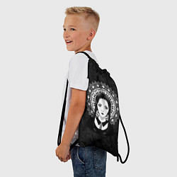 Рюкзак-мешок Готическая девушка и округлый орнамент с черепами, цвет: 3D-принт — фото 2