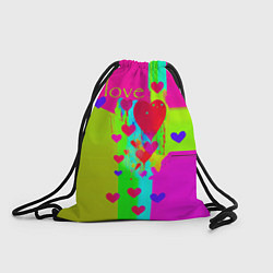 Рюкзак-мешок Love сердечки, цвет: 3D-принт