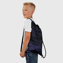 Рюкзак-мешок Синие кляксы на чёрном, цвет: 3D-принт — фото 2