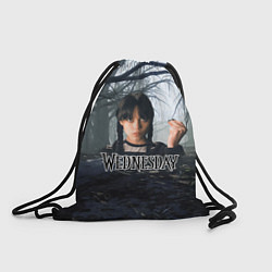 Рюкзак-мешок Уэнсдэй туманный лес, цвет: 3D-принт