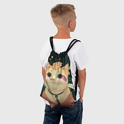 Рюкзак-мешок Смущённый мемный котик, цвет: 3D-принт — фото 2